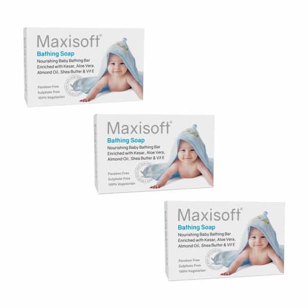 Maxisoft Baby Bathing | Ideal Skin Friendly Moisturizing | Bar | 75 Gm | Pack Of 3