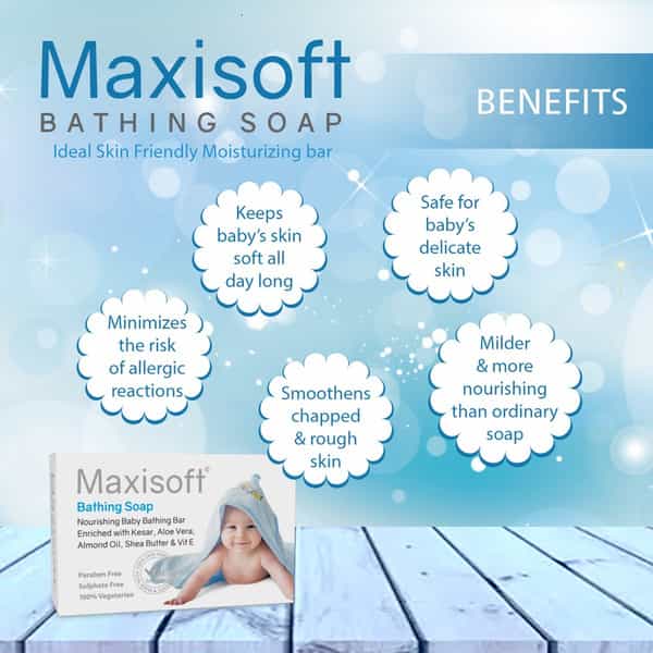 Maxisoft Baby Bathing | Ideal Skin Friendly Moisturizing | Bar | 75 Gm | Pack Of 3