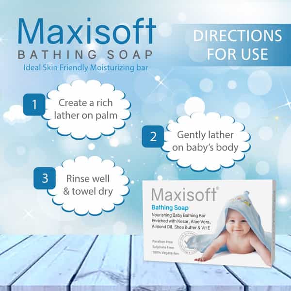 Maxisoft Baby Bathing | Ideal Skin Friendly Moisturizing | Bar | 75 Gm | Pack Of 3