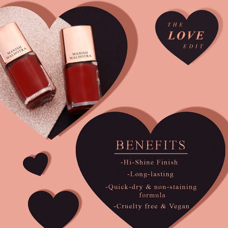 Manish Malhotra Beauty By Myglamm Gel Finish Nail Lacquer-Cherry Amore