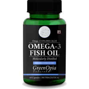 Greenopia Fish Oil Double Strength | 1000mg Omega-3 Per 60 Liquid Filled Capsules