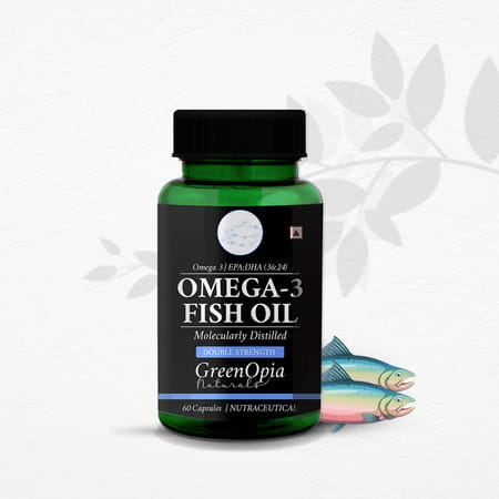 Greenopia Fish Oil Double Strength | 1000mg Omega-3 Per 60 Liquid Filled Capsules