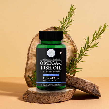 Greenopia Fish Oil Double Strength | 1000mg Omega-3 Per 60 Liquid Filled Capsules