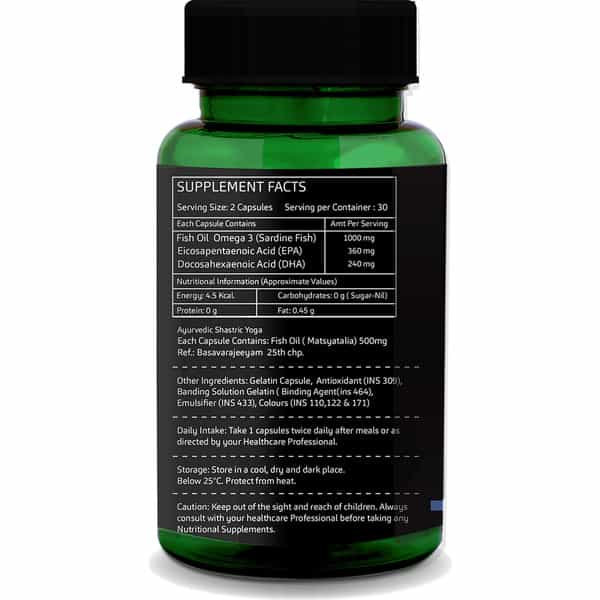 Greenopia Fish Oil Double Strength | 1000Mg Omega-3 Per 60 Liquid Filled Capsules