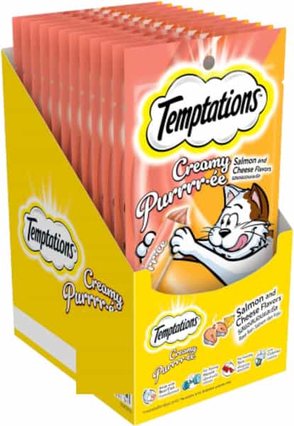Temptations Creamy Purrrrr Ee Lickable Cat Treats | Salmon & Cheese Flavour | 12 X 48 G