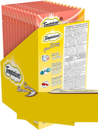 Temptations Creamy Purrrrr Ee Lickable Cat Treats | Salmon & Cheese Flavour | 12 X 48 G