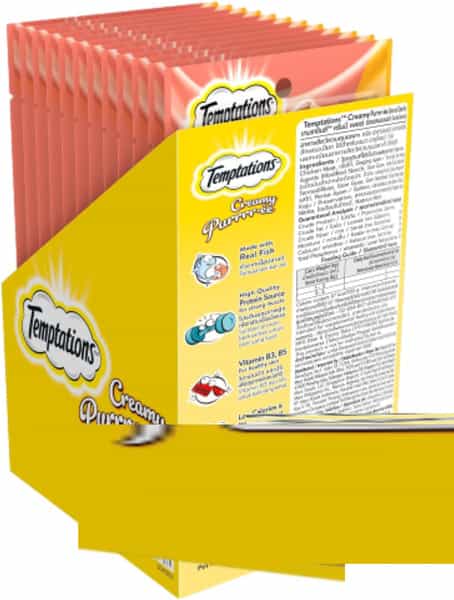 Temptations Creamy Purrrrr Ee Lickable Cat Treats | Salmon & Cheese Flavour | 12 X 48 G
