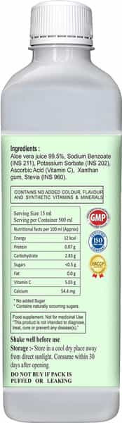 360 Degree Organic Aloe Vera Juice - 500Ml