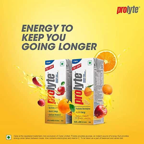 Prolyte Rehydrate Drink With Electrolytes Vitamin C & Glucose-Orange(200 Ml)