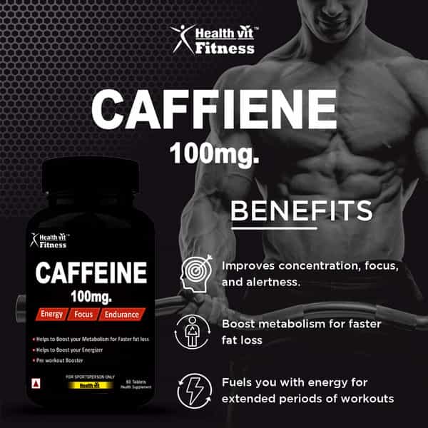 Healthvit Fitness Caffeine 100 Mg (Energy Focus & Endurance) - 60 Tablets
