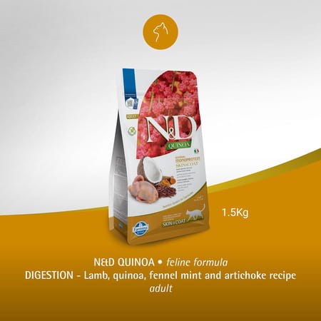 Farmina N&D Quinoa Skin & Coat Cat Food | Grain-Free | Quail | Quinoa | Coconut & Turmeric | 1.5kg