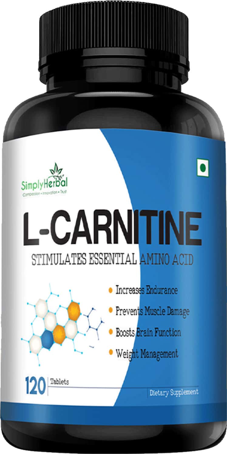 Simply Herbal L-carnitine Pre & Post Workout Supplement Tablet 1000mg - 120 Tablet