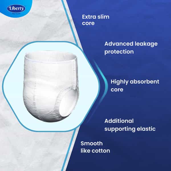 Liberty Eco Adult Diaper Pants Large (L) 40 Count Waist Size 30-55 Inch Pack Of 2 20 Count/Pack