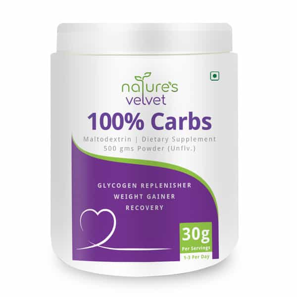 Natures Velvet Carbs Unflavoured For Weight Gain And Energy 500Gms