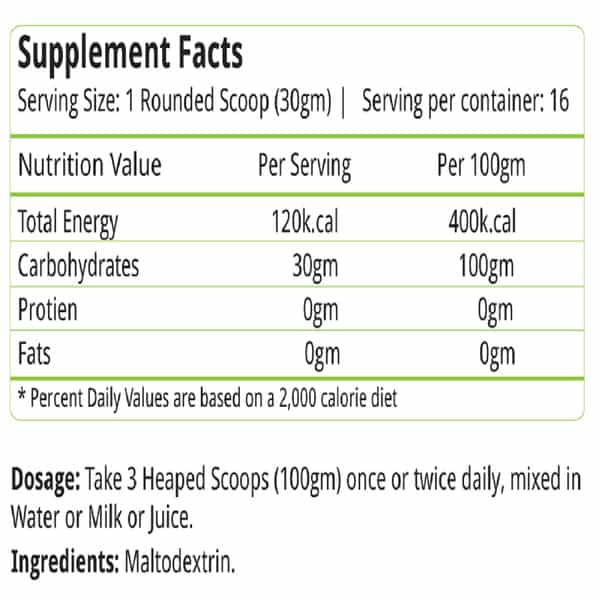 Natures Velvet Carbs Unflavoured For Weight Gain And Energy 500Gms