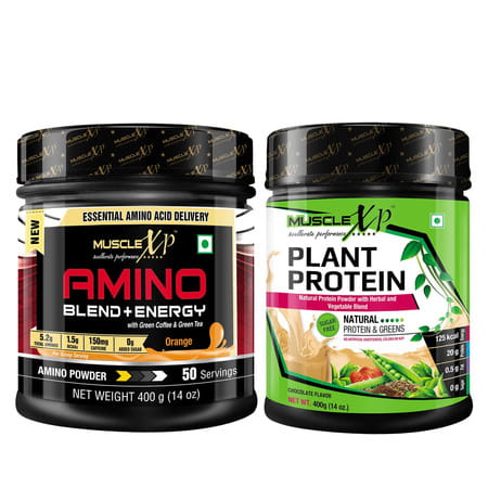 Musclexp Essential Health Care | Amino Blend + Plant Protein (400g Each)