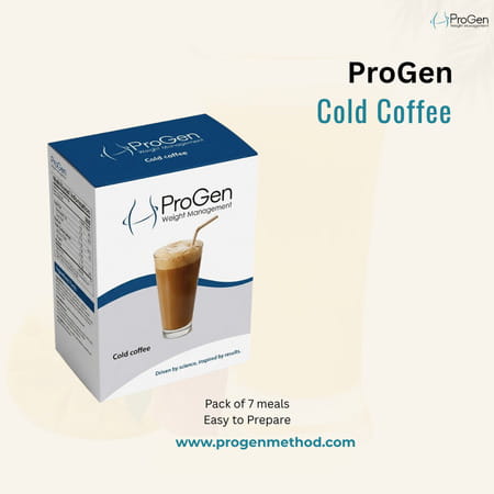 Progen Cold Coffee | 15 G Of High Biological Value Protein Per Meal | Pack Of 7 105 Gm