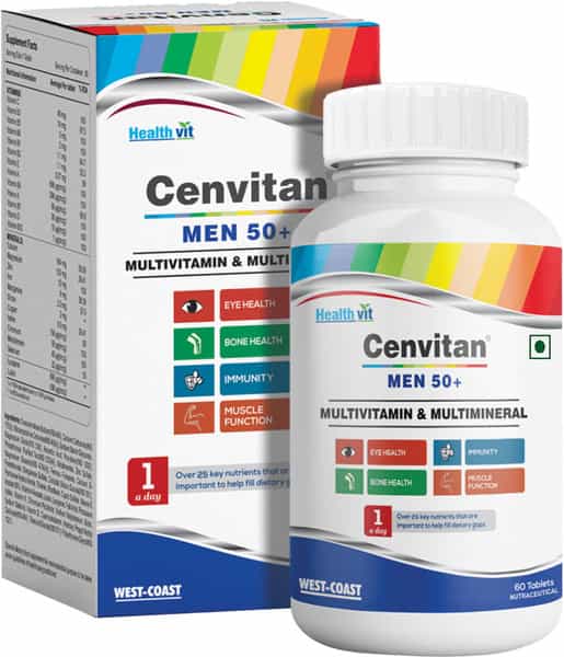 Healthvit Cenvitan Men 50+ Multivitamins And Multimineral 60 Tablets
