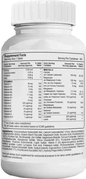 Healthvit Cenvitan Men 50+ Multivitamins And Multimineral 60 Tablets