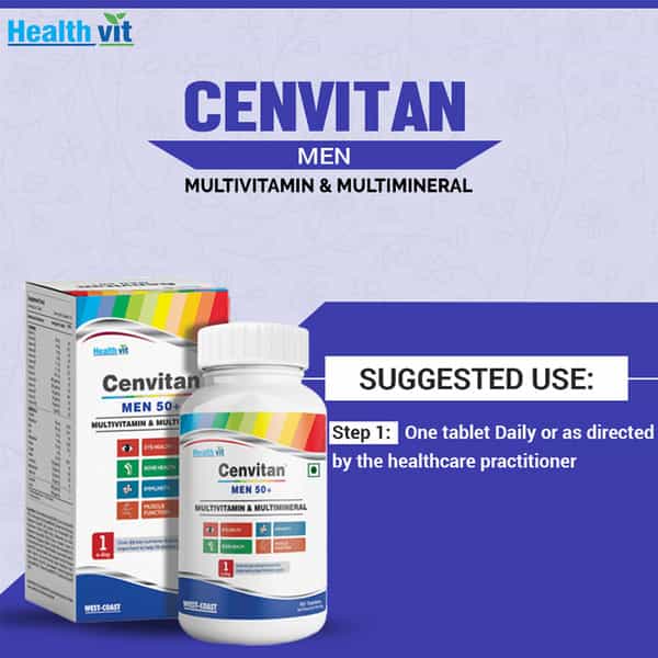 Healthvit Cenvitan Men 50+ Multivitamins And Multimineral 60 Tablets