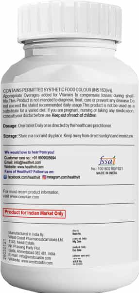 Healthvit Cenvitan Men 50+ Multivitamins And Multimineral 60 Tablets