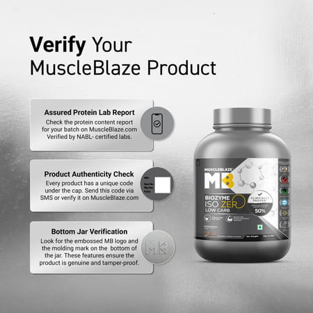Muscleblaze Biozyme Iso - Zero | Low Carb | 100 Pure Whey Protein Isolate (Cookies & Cream | 2 Kg)