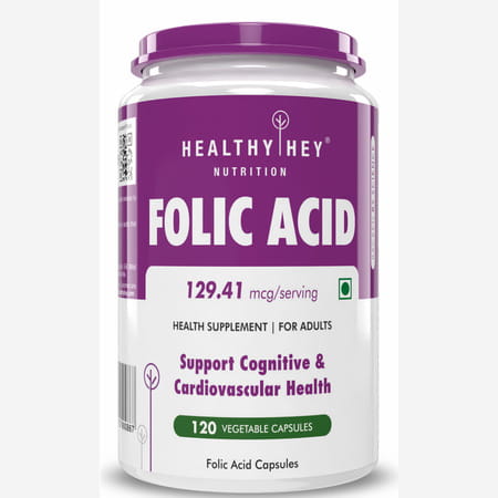 Healthyhey Nutrition Folic Acid - 120 Veg Capsules