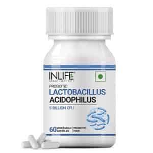 Inlife Probiotic Lactobacillus Acidophilus 5 Billion Cfu Gut Health For Men Women - 60 Veg Capsules