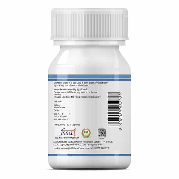 Inlife Probiotic Lactobacillus Acidophilus 5 Billion Cfu Gut Health For Men Women - 60 Veg Capsules