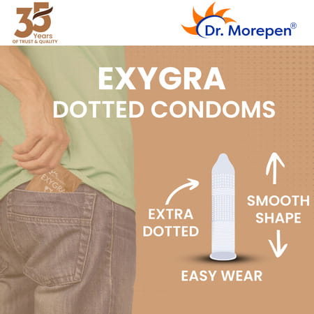Dr. Morepen Combo Exygra Condom 3s (Longlast | Strawberry | Choco) & Exygra Spray (20gm Pack Of 2)
