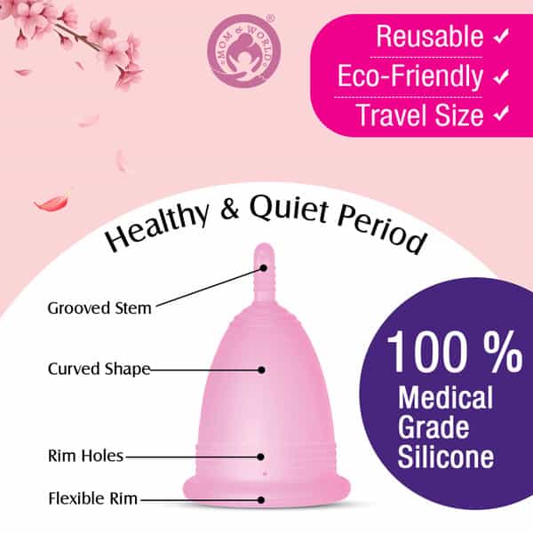 Mom & World Reusable Menstrual Cup For Women Odor And Rash Free No Leakage (Large) X Pack Of 2
