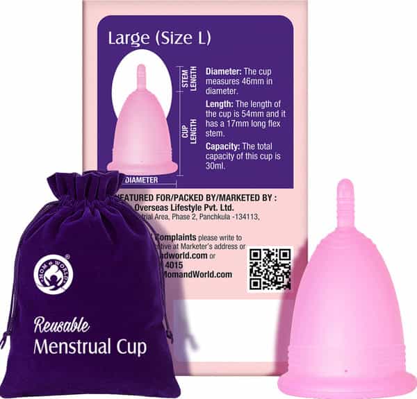 Mom & World Reusable Menstrual Cup For Women Odor And Rash Free No Leakage (Large) X Pack Of 2