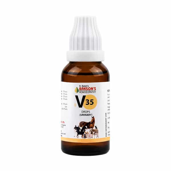 Bakson Homoeopathy V35 Drops | Urinary |For Veterinary Use | 30 Ml
