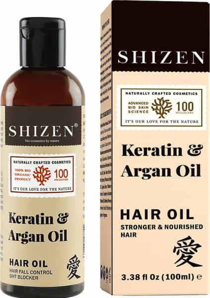 Shizen Keratin & Argan Hair Oil For Deep Nourishment Dry Damaged Hair & Scalp(100 Ml)