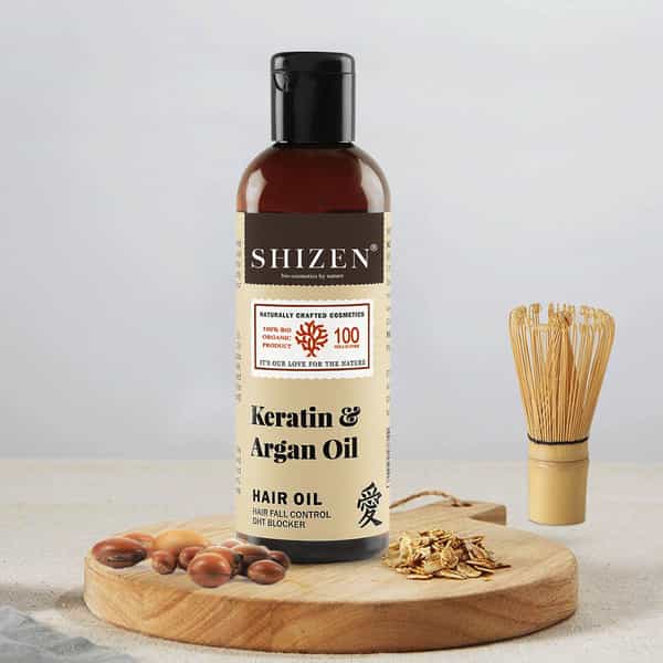 Shizen Keratin & Argan Hair Oil For Deep Nourishment Dry Damaged Hair & Scalp(100 Ml)