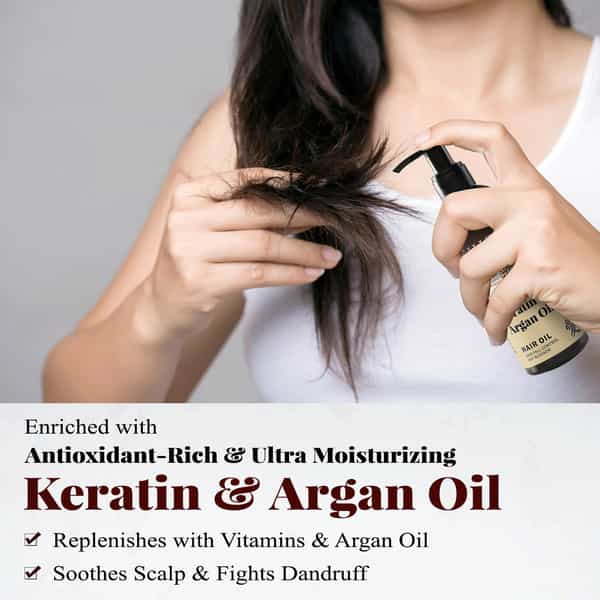 Shizen Keratin & Argan Hair Oil For Deep Nourishment Dry Damaged Hair & Scalp(100 Ml)