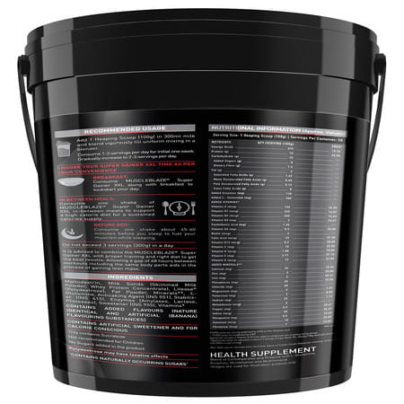 Muscleblaze Super Gainer Xxl | For Muscle Mass Gain (Banana | 5 Kg/ 11 Lb)