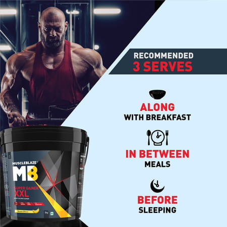 Muscleblaze Super Gainer Xxl | For Muscle Mass Gain (Banana | 5 Kg/ 11 Lb)
