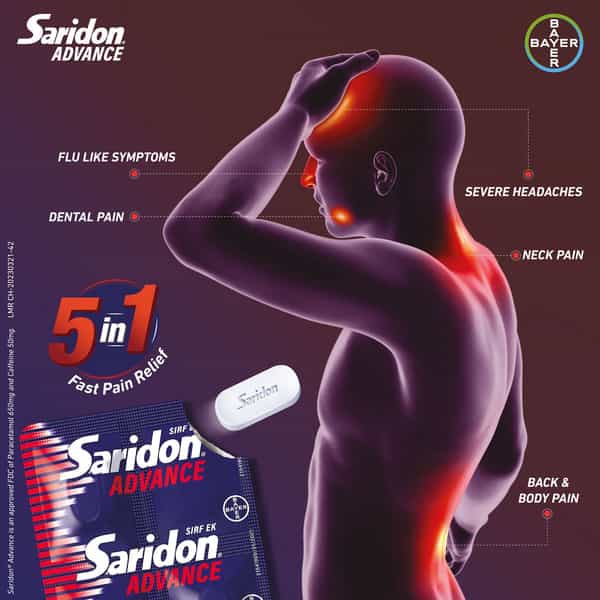 Saridon Advance For 5 In 1 Pain Relief Strip Of 10 Tablets