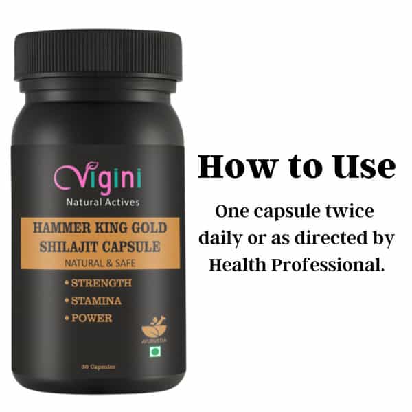 Vigini Hammer King Gold Shilajit Shilajeet Long Time Sexual Strength Stamina Booster Capsule Men