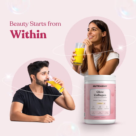 Nutrabay Korean Marine Glow Collagen Peptides With Hyaluronic Acid & Biotin | Mango | 200g