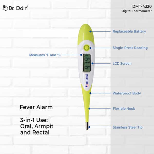 Dr. Odin Dmt4320 Digital Medical Thermometer Fda Approved Quick 40 Second Reading Pack Of 3