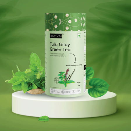 Kapiva Tulsi Giloy Green Tea | Purifies Blood | 100gm