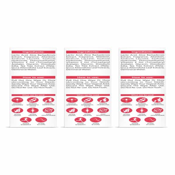 Sheneed Feminine Intimate Wipes 10 N (Pack Of 3) Odor Block |Daily Cleanse| No Alcohol | Balances Ph