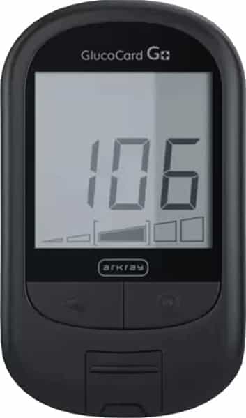 Arkray Blood Glucose Monitor Glucocard G+ With 10+100 Strips And Kit Glucometer (Black)
