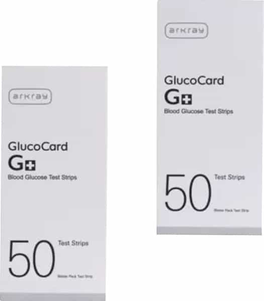Arkray Blood Glucose Monitor Glucocard G+ With 10+100 Strips And Kit Glucometer (Black)
