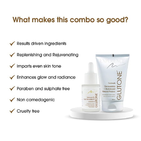 Glutone Skin Brightening And Glowing Facewash & Serum Combo 100ml + 30ml