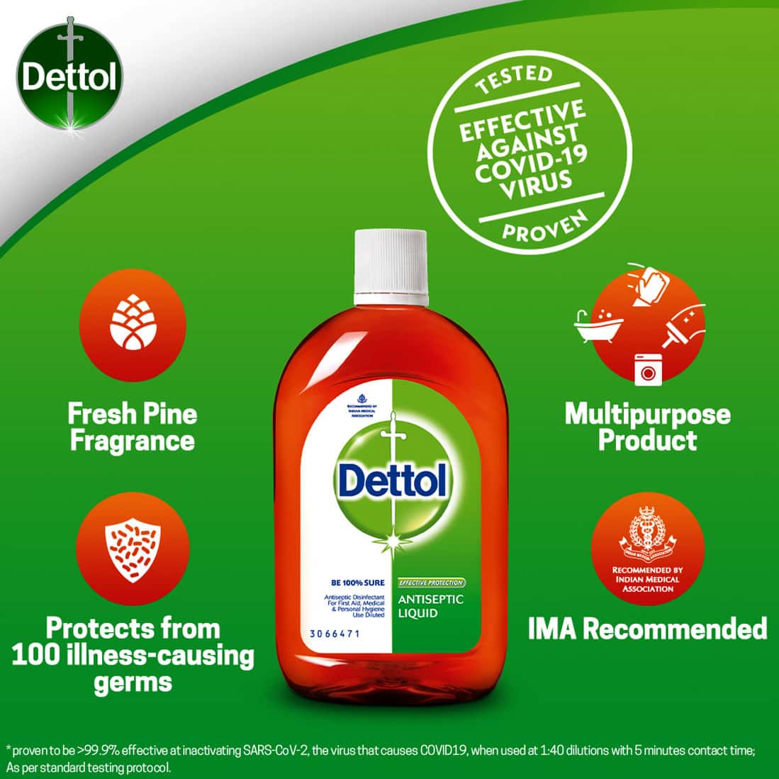 Buy DETTOL ANTISEPTIC DISINFECTANT LIQUID 550 ML WITH DETTOL CLINICAL