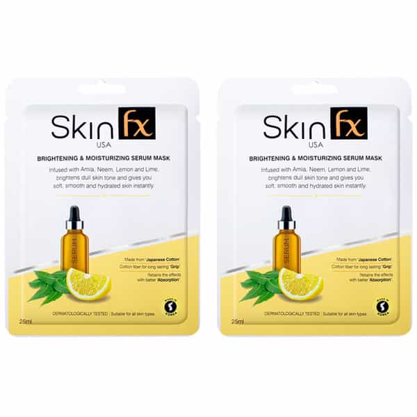 Skin Fx Brightening & Moisturizing Serum Mask, Neem & Amla Japanese Cotton For Dull Skin Tone, 50 Ml