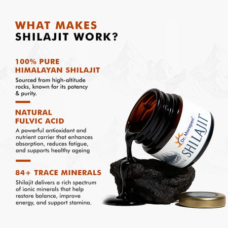 Dr. Morepen Shilajit Resin 15g & Shilajit Capsules For Strength & Energy